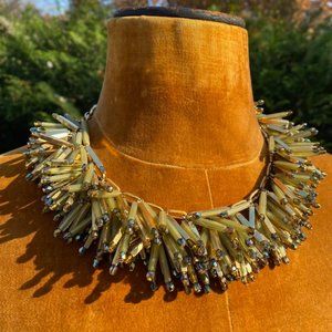 J Crew gold & warm toned statement choker necklace